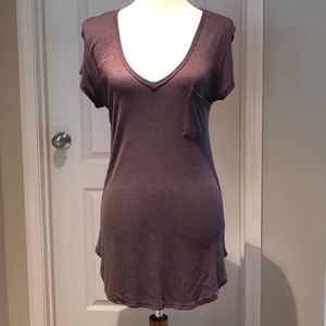 Purple Deep V-Neck tee